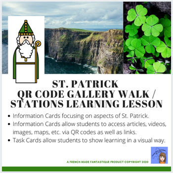 Preview of St. Patrick QR Code Gallery Walk / Stations Learning Lesson