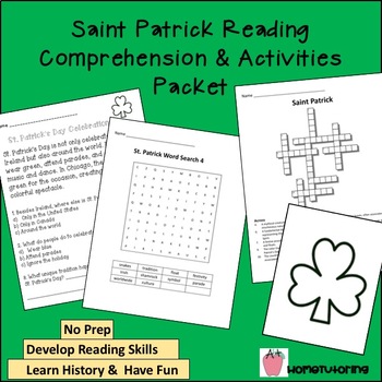 Preview of St. Patrick Reading Comprehension & Activities Packet