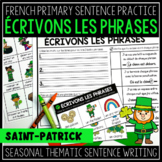 St. Patrick/Saint-Patrick FRENCH Sentence Writing | ÉCRIVO