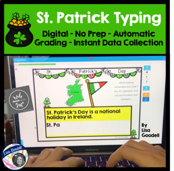 Preview of St. Patrick Typing Center  BOOM CARDS No Prep INTERNET ACTIVITIES