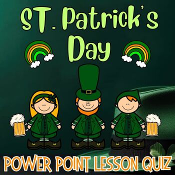 Preview of St. Patrick day Leprechauns Spring PowerPoint lesson quiz game for k 1st 2nd 3rd