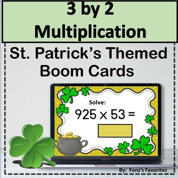 Preview of St. Patrick's 3 by 2 Multiplication Boom Cards - Digital Activity