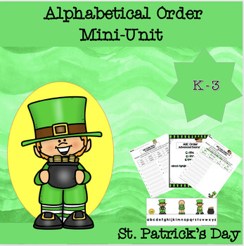 Preview of St. Patrick's ABC Order (Alphabetical) Worksheets, Posters, and Visual Aids Unit