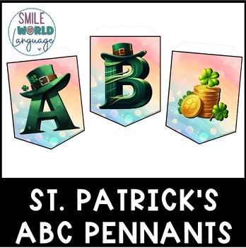 Preview of St. Patrick's ABC decorated letters banner decoration bulletin board pennants