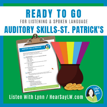 Preview of St. Patrick's Auditory and Listening Skills Practice No Prep  DHH Hearing Loss