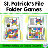 St. Patrick's Board Games | Algebraic Thinking | Order of 