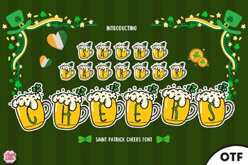 Preview of St. Patrick's Cheer Bubble font letters for teachers