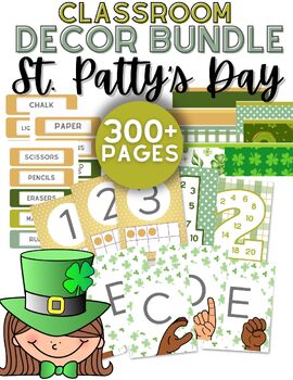 Preview of St. Patrick's Classroom Decor Bundle - Posters, Bulletin Board Decor, and MORE!