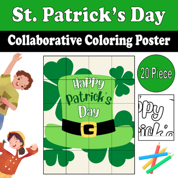 Preview of St. Patrick's Collaborative Coloring Poster | Shamrock | St. Patrick's Day