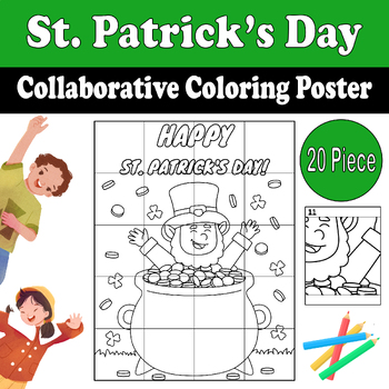 Preview of St. Patrick's Collaborative Coloring Poster | St. Patrick's Day (30x37.5 Inches)