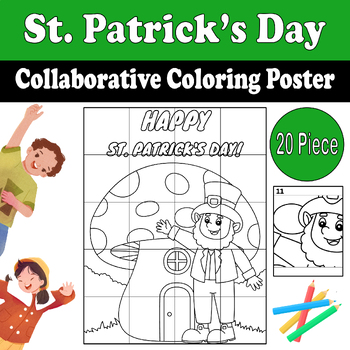 Preview of St. Patrick's Collaborative Coloring Poster | leprechaun | St. Patrick's Day