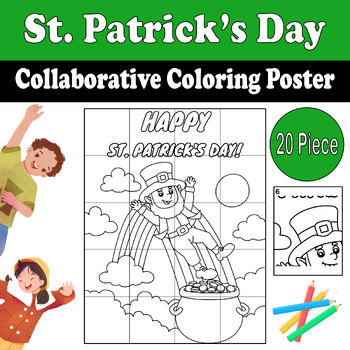 Preview of St. Patrick's Collaborative Coloring Poster | pot of gold | St. Patrick's Day
