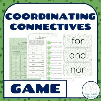 Preview of St Patrick's Compound Conjunctions NO PREP Sentence Game and Bulletin Board