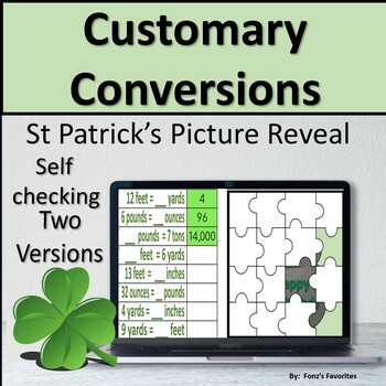 Preview of St. Patrick's Customary Conversions Picture Reveal - Digital Activity