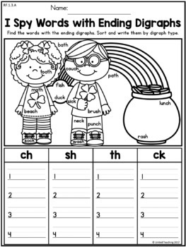St Patrick's Day Math and Literacy Worksheets (1st Grade Bundle)
