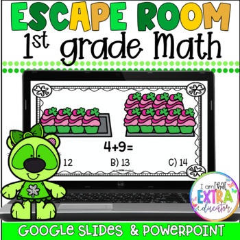 Preview of St.Patrick's Day 1st Math Activities l Escape Room | Addition Subtraction
