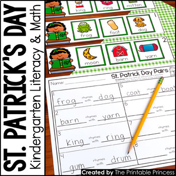 Preview of St. Patrick's Day Centers Math and Literacy Activities for Kindergarten