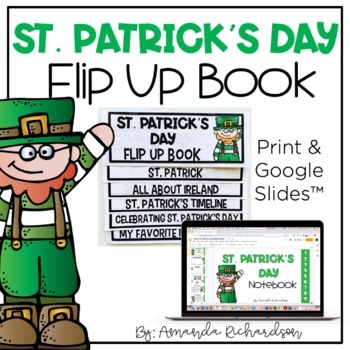 Preview of St. Patrick's Day Activities Flip Up Book, St. Patrick's Day Digital Resource