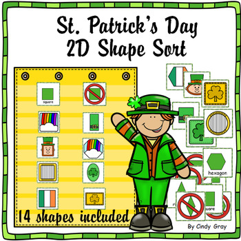 Preview of St. Patrick's Day 2D Shape Sort & Graphing Activity ~ BONUS OH NO! Game