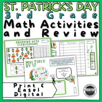 Preview of St. Patrick's Day 3rd Grade Math Review Activities