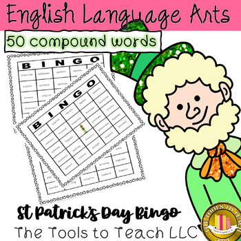 Preview of St Patrick's Day 50 Compound Words Bingo Board Game No Prep