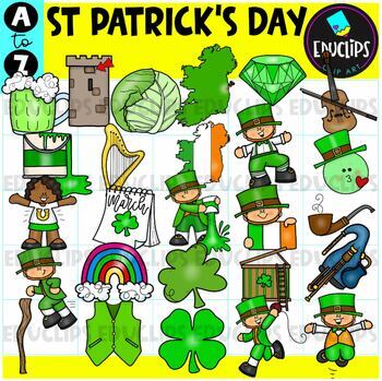 Preview of St Patrick's Day A to Z Clip Art Set {Educlips Clipart}