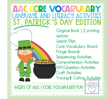 Preview of St. Patrick's Day AAC Core Vocabulary Activities | AAC Language Literacy Lessons