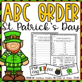 St. Patrick's Day ABC Order Center and Worksheets