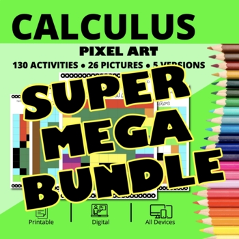 Preview of St. Patrick's Day AP Calculus SUPER MEGA BUNDLE: Math Pixel Art Activities