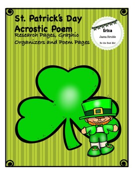 Preview of St. Patrick's Day Acrostic Poem - Research Pages, Graphic Organizers, Poem Pages