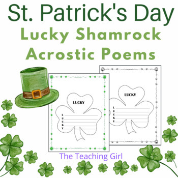 Preview of St. Patrick's Day Acrostic Poems | Lucky Shamrock | Creative Writing