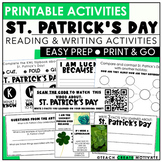 St. Patrick's Day Writing Activities, Reading Passages & Q