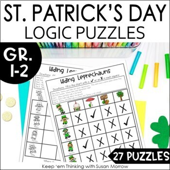 Preview of St. Patrick's Day Logic Puzzles Critical Thinking Activities  Math Puzzles