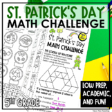 St. Patrick's Day Activities 5th Grade Math Challenge