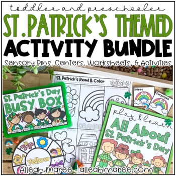 Preview of St. Patrick's Day Math & Literacy Activities BUNDLE for Toddlers & Preschoolers