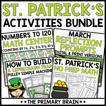 Preview of St. Patrick's Day Activities | Math Centers Worksheets | Writing & STEM Project