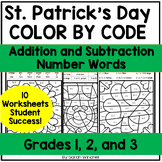 St. Patrick's Day Coloring Pages Math Activities Addition 