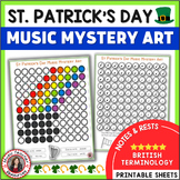 St Patrick's Day Activities - Colour by Music Notes Mystery Art