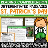 St. Patrick's Day Activities Reading Comprehension Passage