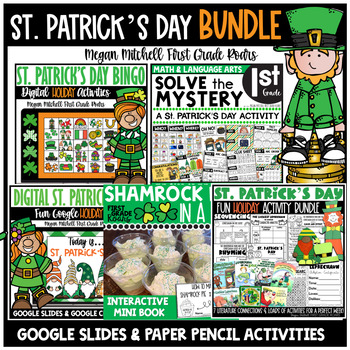 Preview of St. Patrick's Day Activities Digital & Paper Pencil Google Slides Bundle