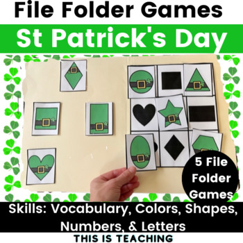 Preview of St Patrick's Day Activities File Folder Games For Preschool Special Education