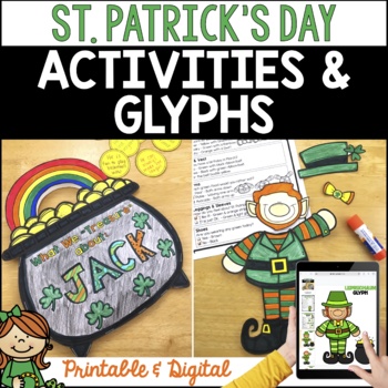 Preview of St. Patrick's Day Activities, St Patty's Glyphs, Bulletin Board Crafts, Writing