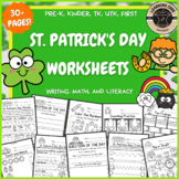 St. Patrick's Day Math Literacy Worksheets PreK Kindergart