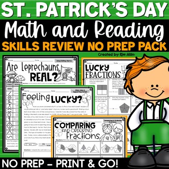 Preview of St. Patrick's Day Activities Math Reading Comprehension Writing Worksheets