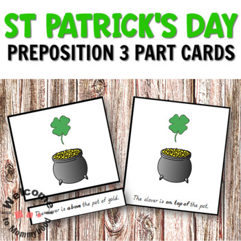 Preview of St Patrick's Day Activities - Preposition 3 Part Cards