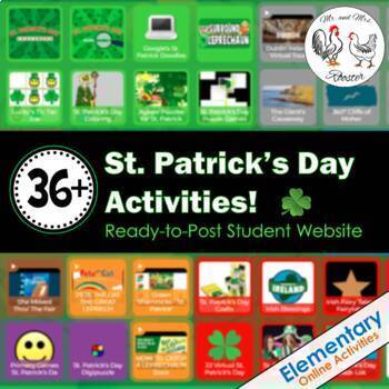 Preview of St. Patrick's Day Activities - Ready to Post NO PREP Student Website!