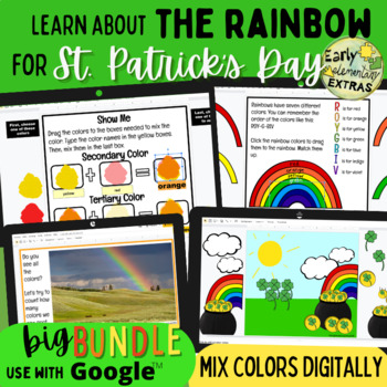 Preview of St. Patrick's Day Activities Science Art Writing Google Slides™ the Rainbow