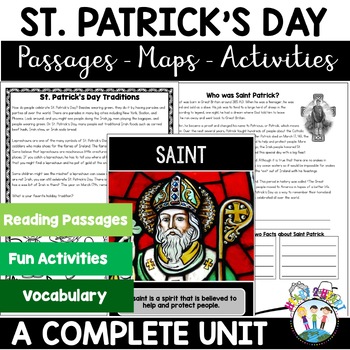 Preview of St Patricks Day Writing Activities Reading & Flip Book History of St. Pattys Day