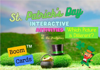 Preview of St. Patrick's Day Activities-Which One is Different? BOOM CARDS