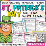 St. Patrick's Day Activities | Worksheets | Math and ELA G
